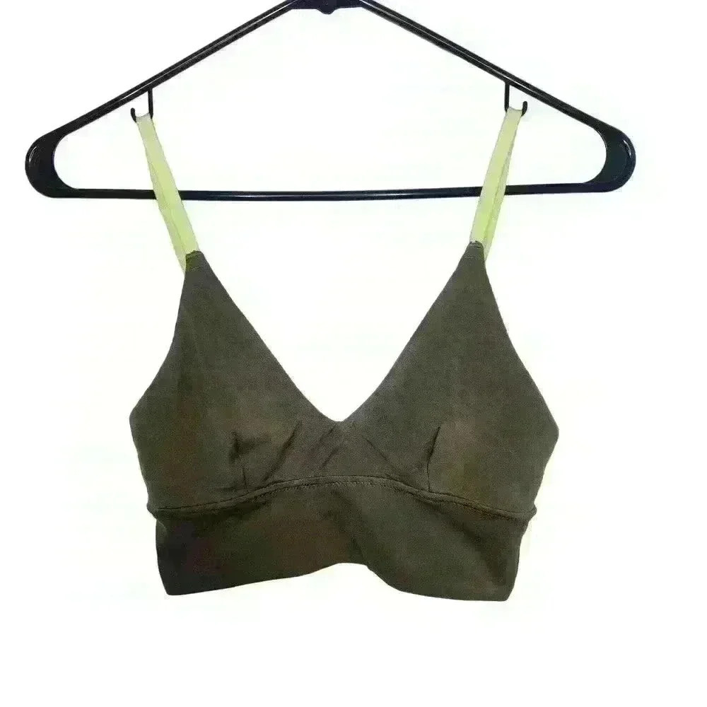 Aerie chill. Play. Move. Women's sports bra, army green size XS
